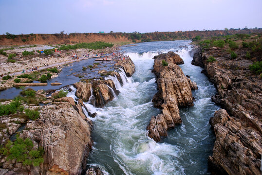 Waterfall in marble rock