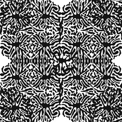 Stylish doodle seamless pattern with splash pattern black on white background. Abstract wallpaper, fabric.