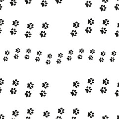 Animal footprint seamless pattern. Footprints of a cat