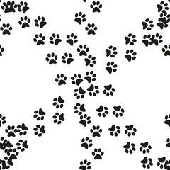 Animal footprint seamless pattern. Footprints of a cat