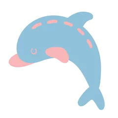 Fotobehang Isolated vector illustration of a dolphin for decoration © Jane