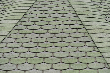 decorative asphalt roof tiles with green - gray aggregate