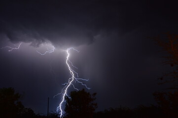 Lightning bolt at night 