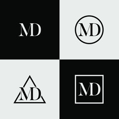 M and D letter logo design