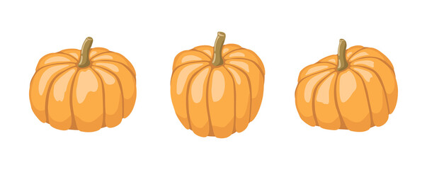 Set Halloween pumpkin icon orange pumpkin for your design. Halloween holiday. Vector illustration. Autumn print.