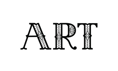 Art. Black text suitable for card, brochure or typography design