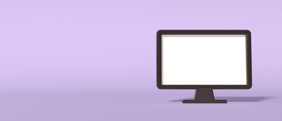 Desktop computer icon - 3D render