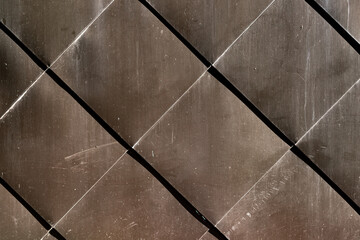 modern materials in the construction industry. Texture of metal cladding of a building facade closeup.