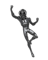 retro astronaut is victorious