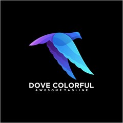 Dove colorful logo design vector