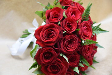 Bridal red rose bouquet