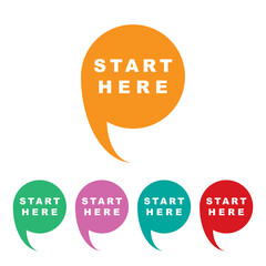 Start here icon, color isolated on white background, vector illustration.