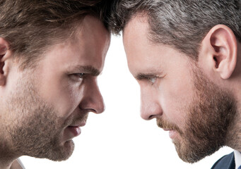disagreed men partners. business competition. arguing businesspeople. dissatisfied men