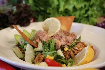 ready to serve salads and food prepared from delicious vegatables