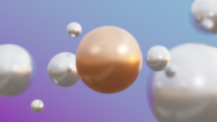 3D illustration background, Abstract background with 3d spheres. Jewelry cover concept. Horizontal banner. Decoration element for design