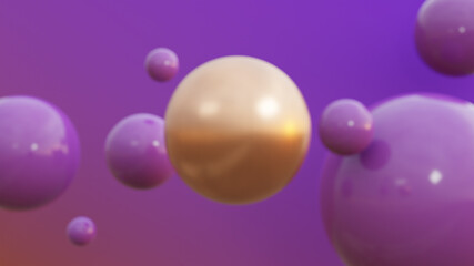 3D illustration background, Abstract background with 3d spheres. Jewelry cover concept. Horizontal banner. Decoration element for design