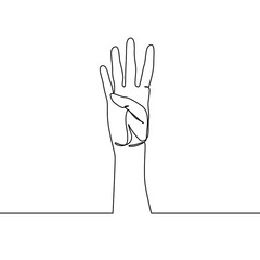 Fototapeta premium one line hand sign art