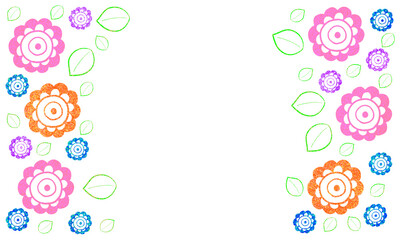 花と葉っぱのイラスト