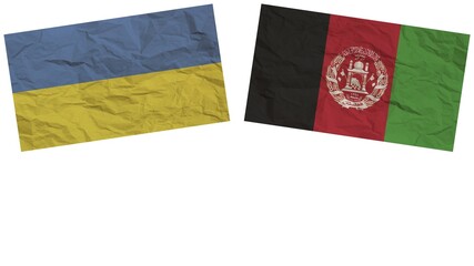 Afghanistan and Ukraine Flags Together Paper Texture Effect Illustration