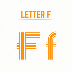Abstract Letter F With Creative Design
