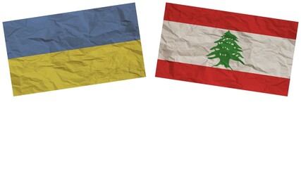 Lebanon and Ukraine Flags Together Paper Texture Effect Illustration