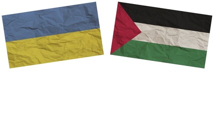 Palestine and Ukraine Flags Together Paper Texture Effect Illustration
