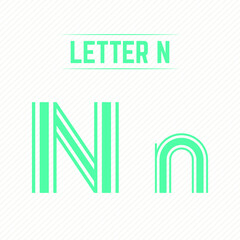 Abstract Letter N With Creative Design