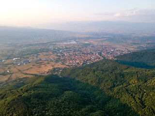 Fototapeta na wymiar Aerial Sunset view of Belasitsa Mountain, Bulgaria