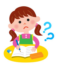 勉強をする女の子