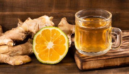 Hot ginger lemon drink - Zingiber officinale