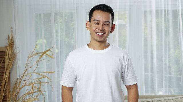 Asian man with happy face