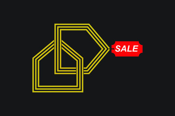 luxury home sales icon. suitable for company icon, business, industry, initials, shop, etc.