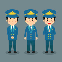 Pilot Character with Various Expression