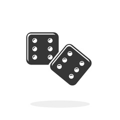 Gaming Dice Double Sixes Black Icon Vector illustration