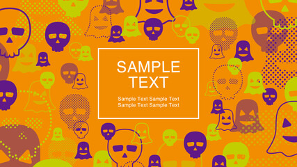 フラットデザインフレーム　ハロウィン	