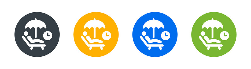 Sunbath relaxation icon. Vector illustration. Holidays concept