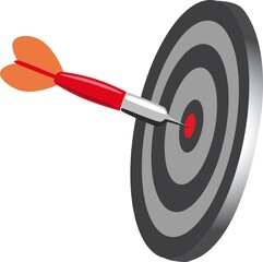 vector drawing of dart arrow in bullseye