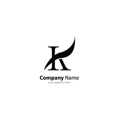 letter k logo concept for company with white background, minimalist style