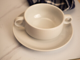 Fototapeta na wymiar Picture of A white porcelain bowl