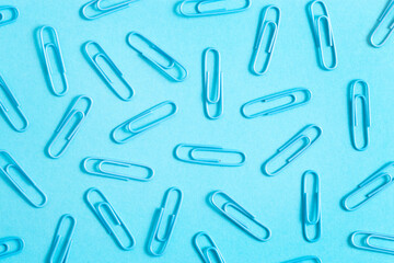 Background of Blue Paperclips Great for Back to School