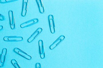 Background of Blue Paperclips Great for Back to School