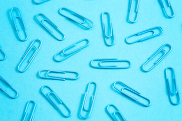Background of Blue Paperclips Great for Back to School