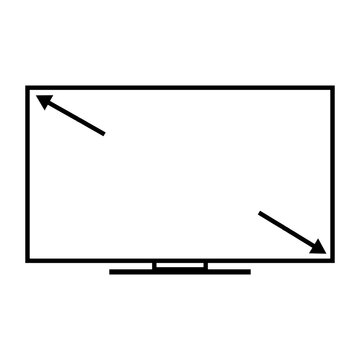 Tv screen size icon on white background. full screen tv sign. wide screen symbol. flat style.