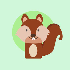 Vector illustration of a cartoon squirrel. Cute and kawaii squirrel