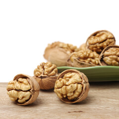 walnuts on a white background