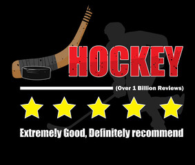 hockey five stars definitely recommend - obrazy, fototapety, plakaty