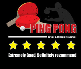 ping pong five stars definitely recommend - obrazy, fototapety, plakaty