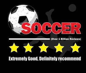 soccer five stars definitely recommend - obrazy, fototapety, plakaty