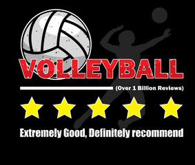 volleyball five stars definitely recomend - obrazy, fototapety, plakaty