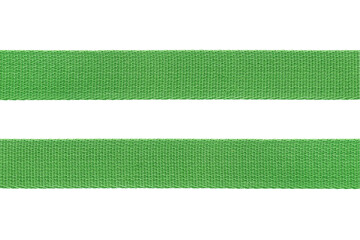 Green belt strap nylon isolated on  white background with clipping path
